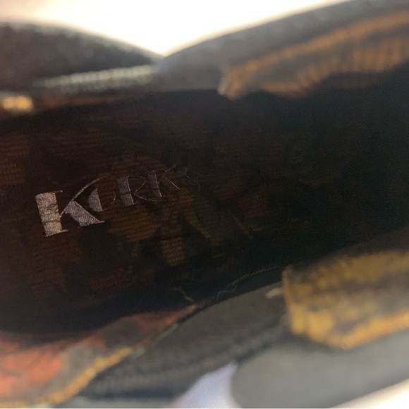 Korks Stacked Heel Leather Tea Black Ankle Bootie Shoes Womens Size 6M - Picture 5 of 8